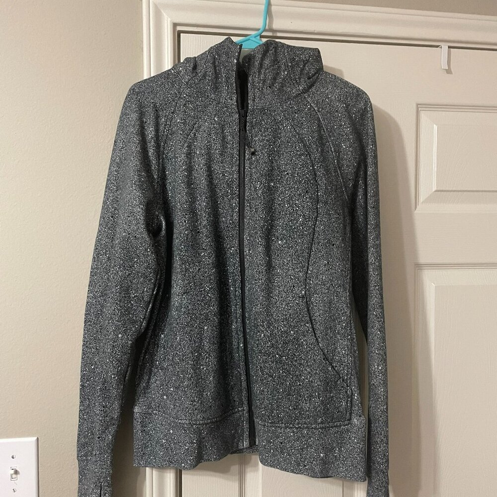 Lululemon Scuba Full-Zip Hoodie, Black Speckled, Size 12